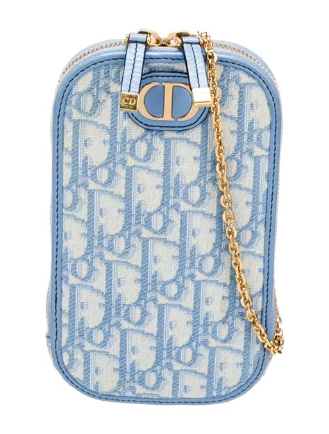 30 Montaigne Call'in Dior Phone Holder Blue Dior Oblique 